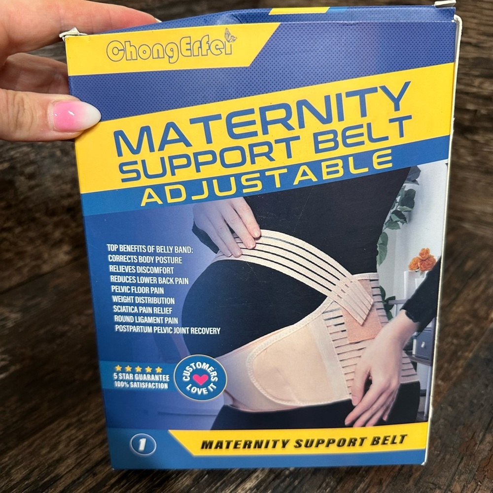 Adjustable Black Maternity Support Belt Size Large